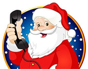 Santa talking on the telephone